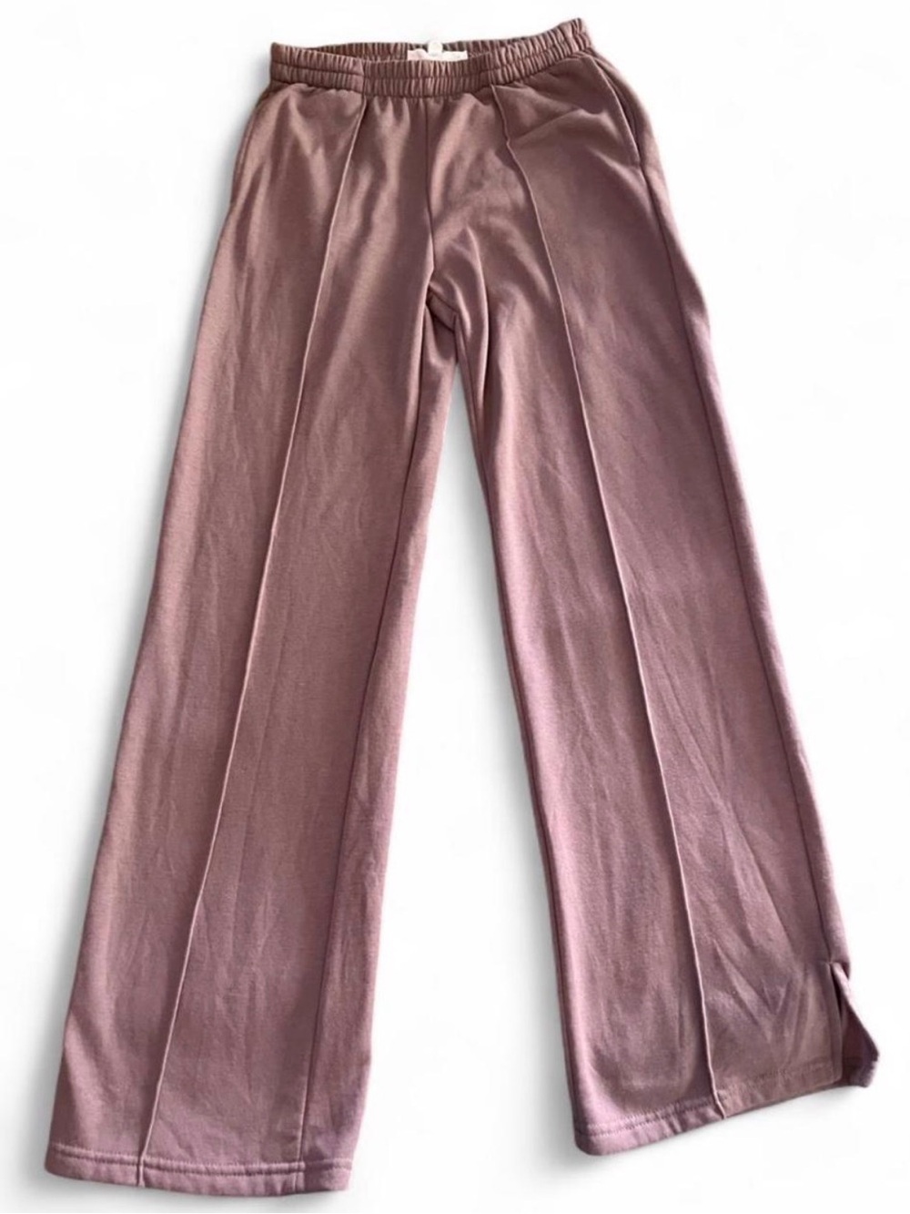 Pink Rose Mauve Pink Wide-Leg Knit Joggers for Kids
